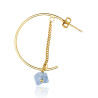 Gold plated Hoop Earring with Aquamarine