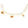 Gold plated Rings Necklace with Amber