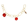 Gold plated Rings Necklace with Coral