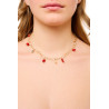 Gold plated Rings Necklace with Coral