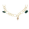 Gold plated Rings Necklace with Malachite