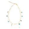 Gold plated Rings Necklace with Turquoise