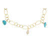 Gold plated Rings Necklace with Turquoise