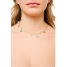 Gold plated Rings Necklace with Turquoise