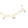 Gold plated Rings Necklace with White Keshi Pearls